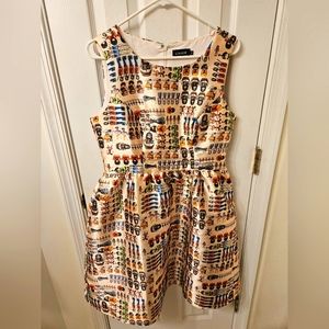 Liza Luxe Doll Print Fit and Flare Dress